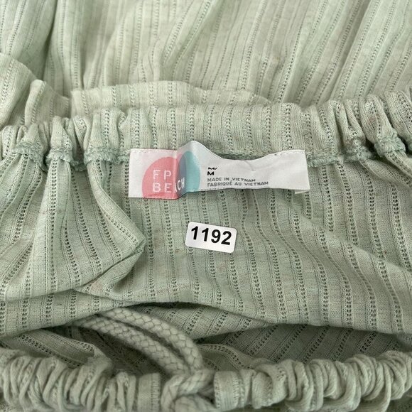 Free People Rosaline Tunic Dress Green Mini Tiered Rope Strap Summer Flowy M - Picture 8 of 13